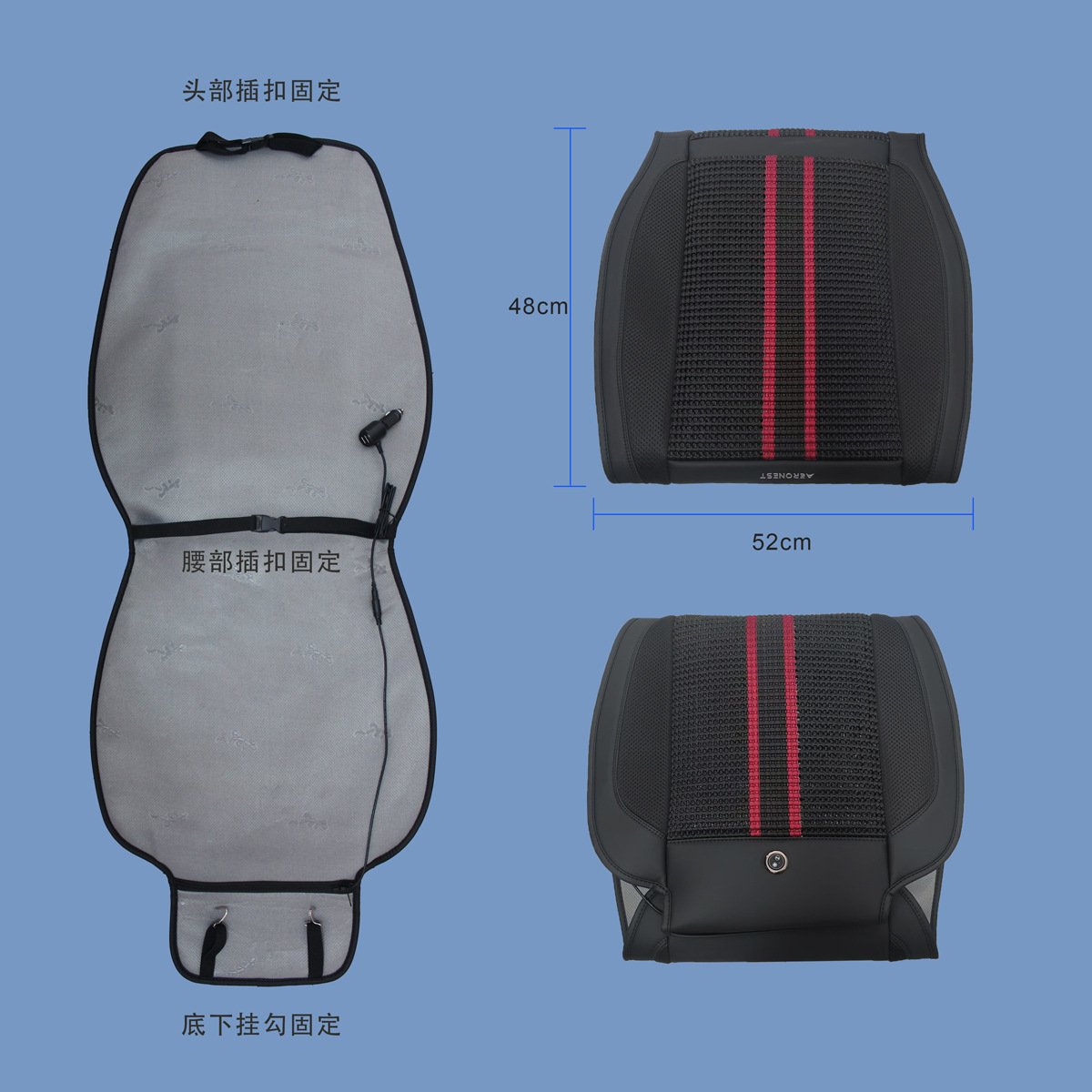 New product: Cross-border car seat cushion for summer, cool and ventilated, with massage function, breathable, cooling fan, and ice silk material for the car