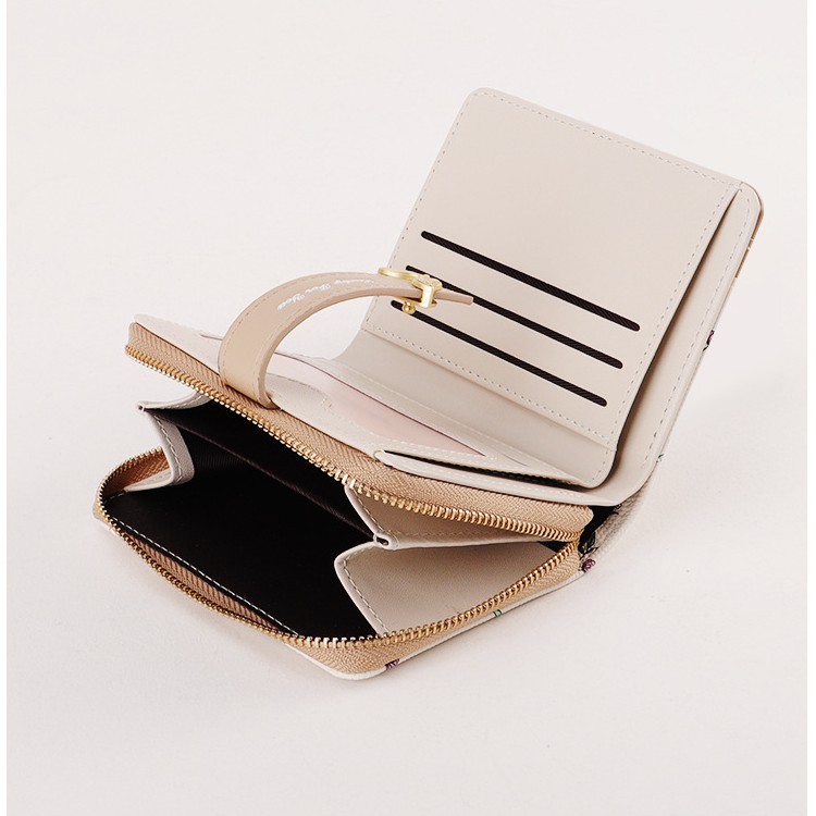 2025 nuevo producto flor corta gran capacidad cerradura cremallera billetera mujer alta sensación pequeña y fresca billetera ins mujer