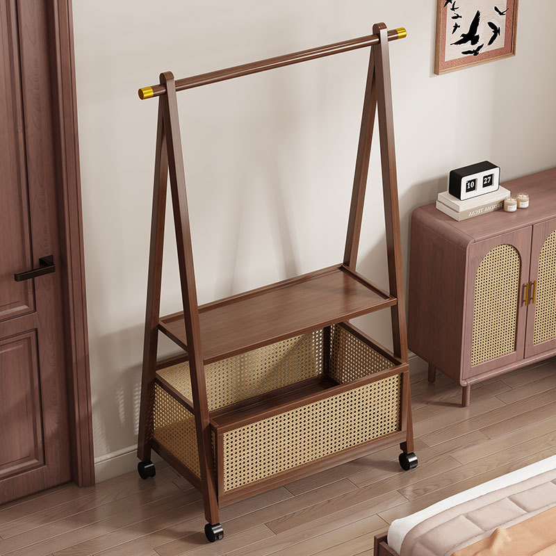 Clothes Rack Floor-Standing Bedroom Coat Rack Household Clothes Rack Non-Solid Wood Simple Second-Hand Clothes Rack Storage Rack