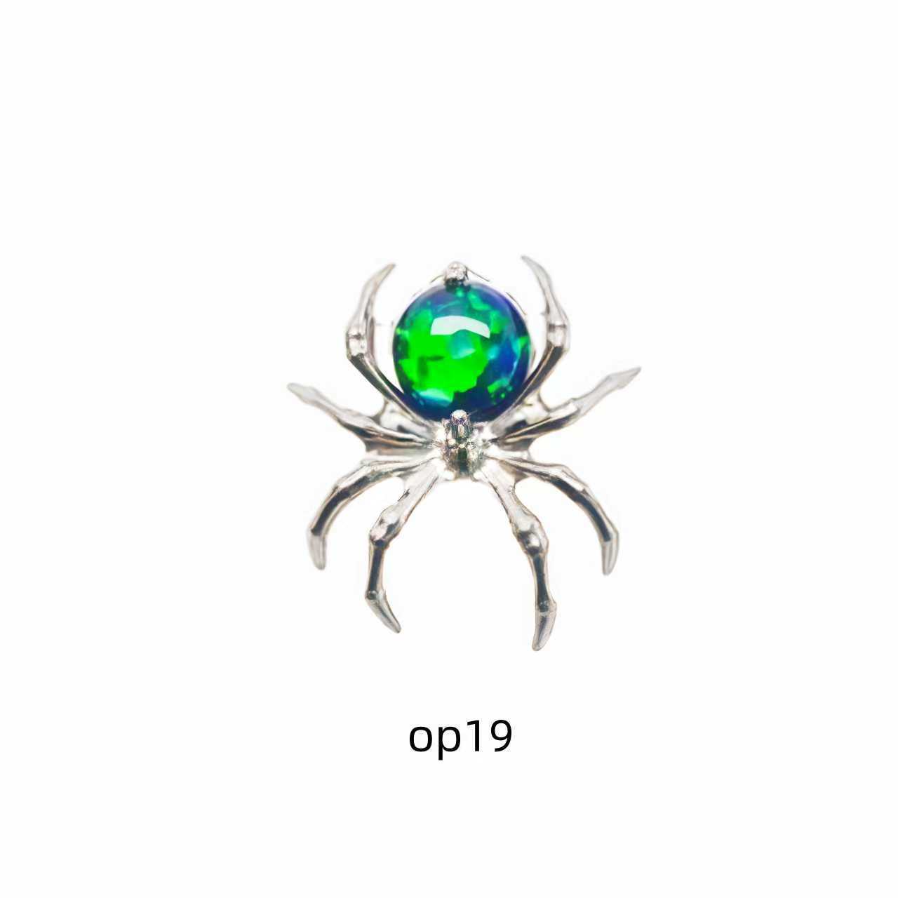 F136 Titanium Spider Opal Lip Nail Jewelry Head G23 Titanium Alloy Ear Nail Replacement Head Human Body Piercing Bone Nail Snail Nail detail image 7