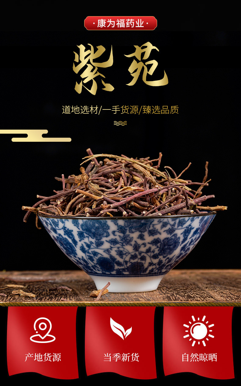 Zi Wan Root (Aster tataricus) — Dried TCM Herb for Lung-Supporting Soups & Teas overview