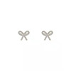 Diamond advanced earrings with bow, sophisticated brand ear clips, high-quality style, bright catchy style