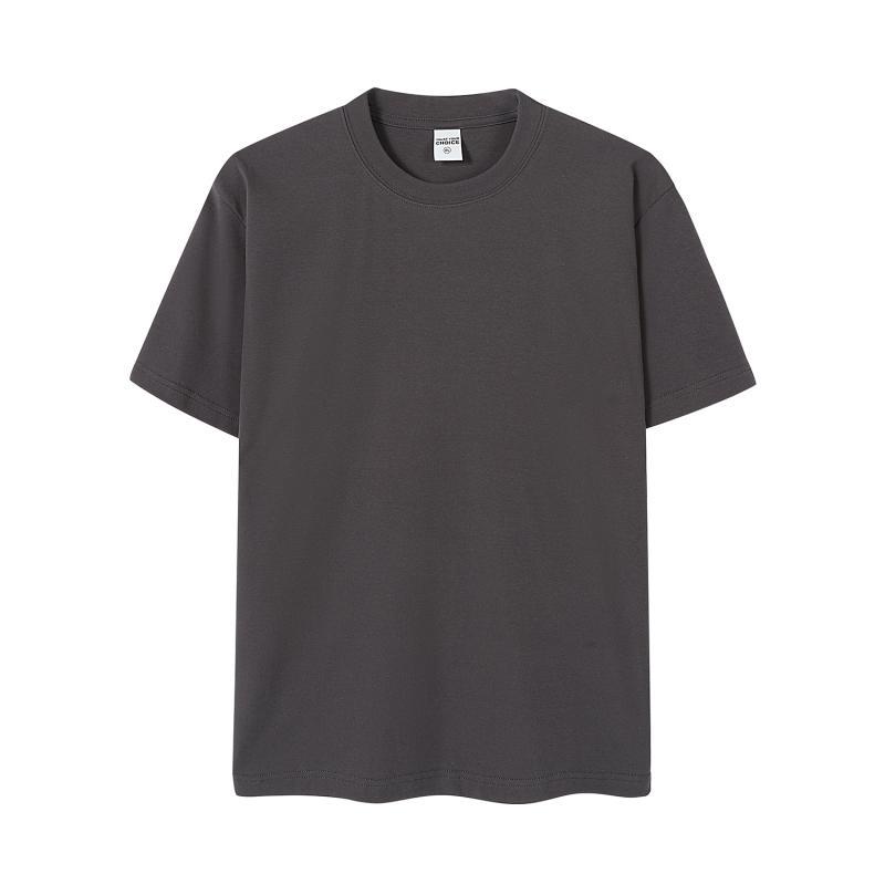 Camiseta de cuello redondo regular de hilo de spandex pesado de 230g, moda de verano