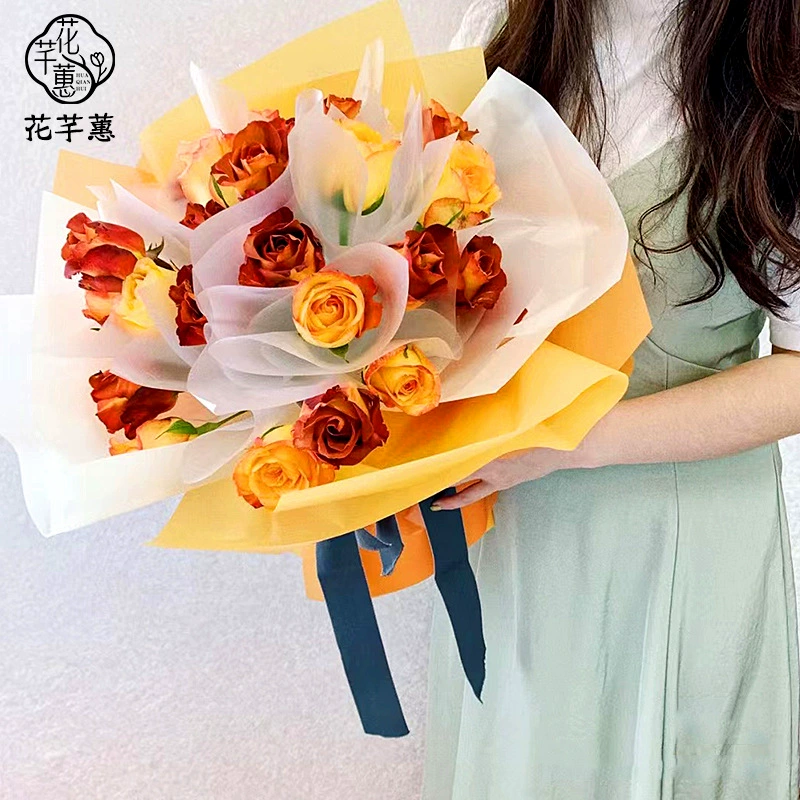 Бумага для упаковки букетов ко Дню святого Валентина, 520 г/м², корейская однотонная матовая бумага, бумага для упаковки цветов к китайскому Дню святого Валентина, для флористических магазинов, для самостоятельного оформления цветочных композиций