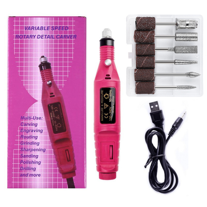 Torno de Uñas Eléctrico Portátil para Pulido de Uñas