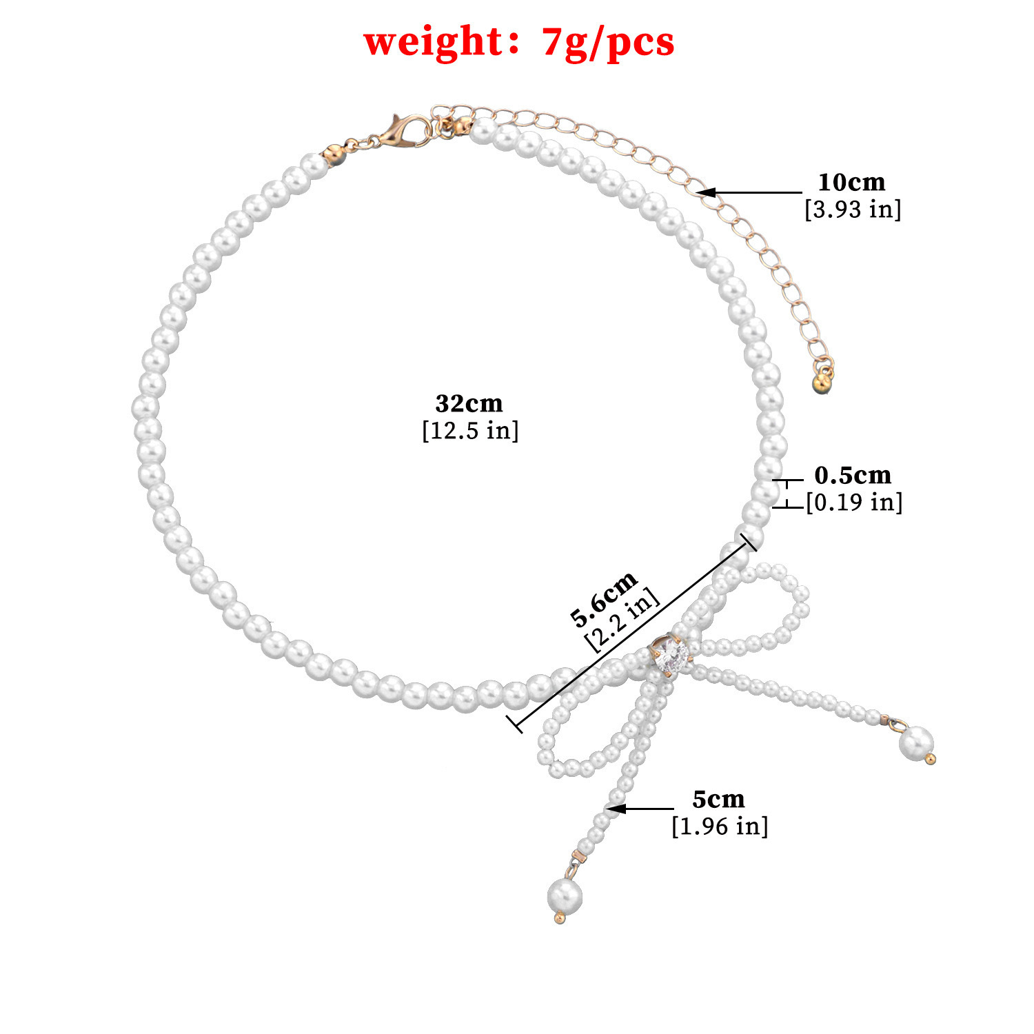 Colar longo elegante com borlas de pérolas laço e diamante_voghion.com