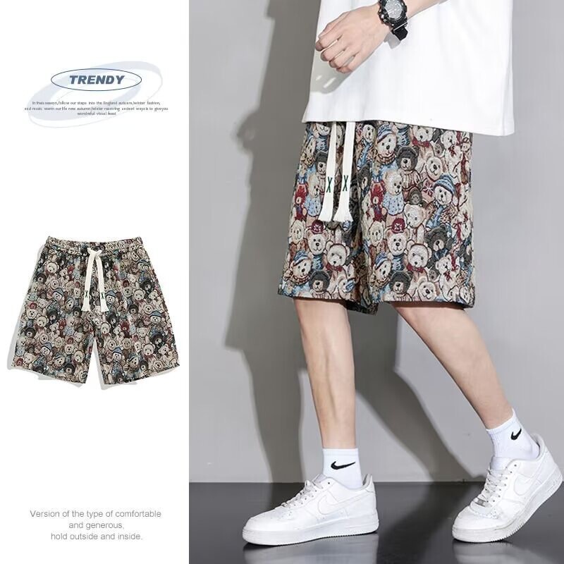 夏のトレンドブランドファッション5点パンツメンズ花柄パンツビーチパンツ速乾性海辺休暇ビーチパンツカジュアルショートパンツ|undefined