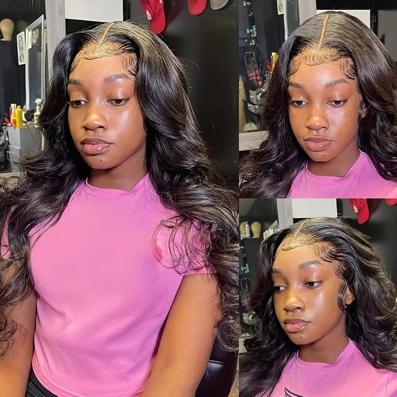 Peluca sintética de cabello sintético con raya frontal, ondas grandes y rizos, estilo africano, la más vendida, con encaje frontal y tocado completo._voghion.com