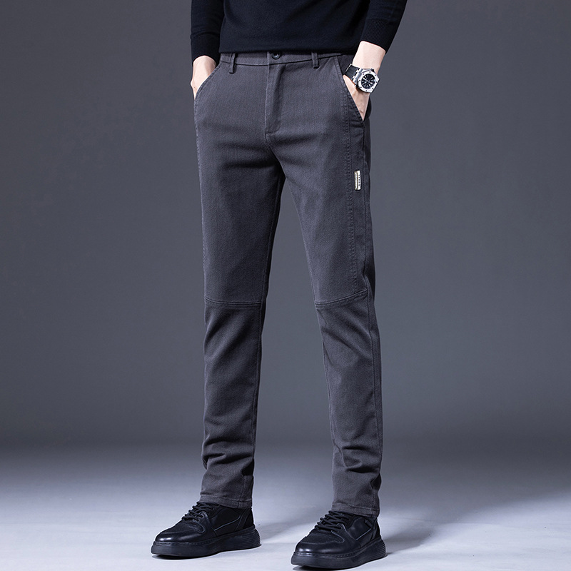 2024 Spring and Autumn new casual pants men's straight slim stretch trendy all-matching overalls winter men's pants