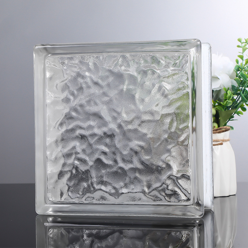 ladrillo de vidrio ultra blanco ladrillo de cristal pared de partición transparente baño opaco ladrillo hueco de patrón solar rojo