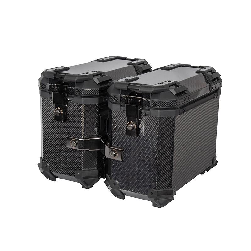 38L caja lateral de fibra de carbono motocicleta de gran capacidad de equipaje lateral impermeable caja colgante motocicleta suministros lado tronco