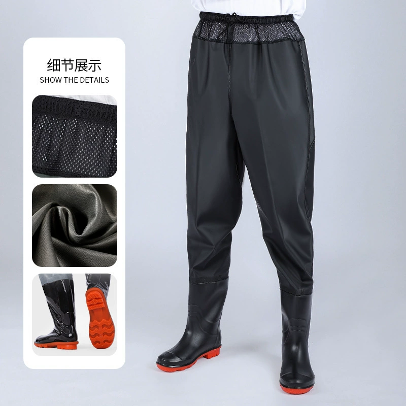 Сверхлегкий утолщенный, талия, нижние водные брюки, резервуар, кожаная вилка, водонепроницаемая одежда, дождевые брюки, дождевые туфли, водяные туфли