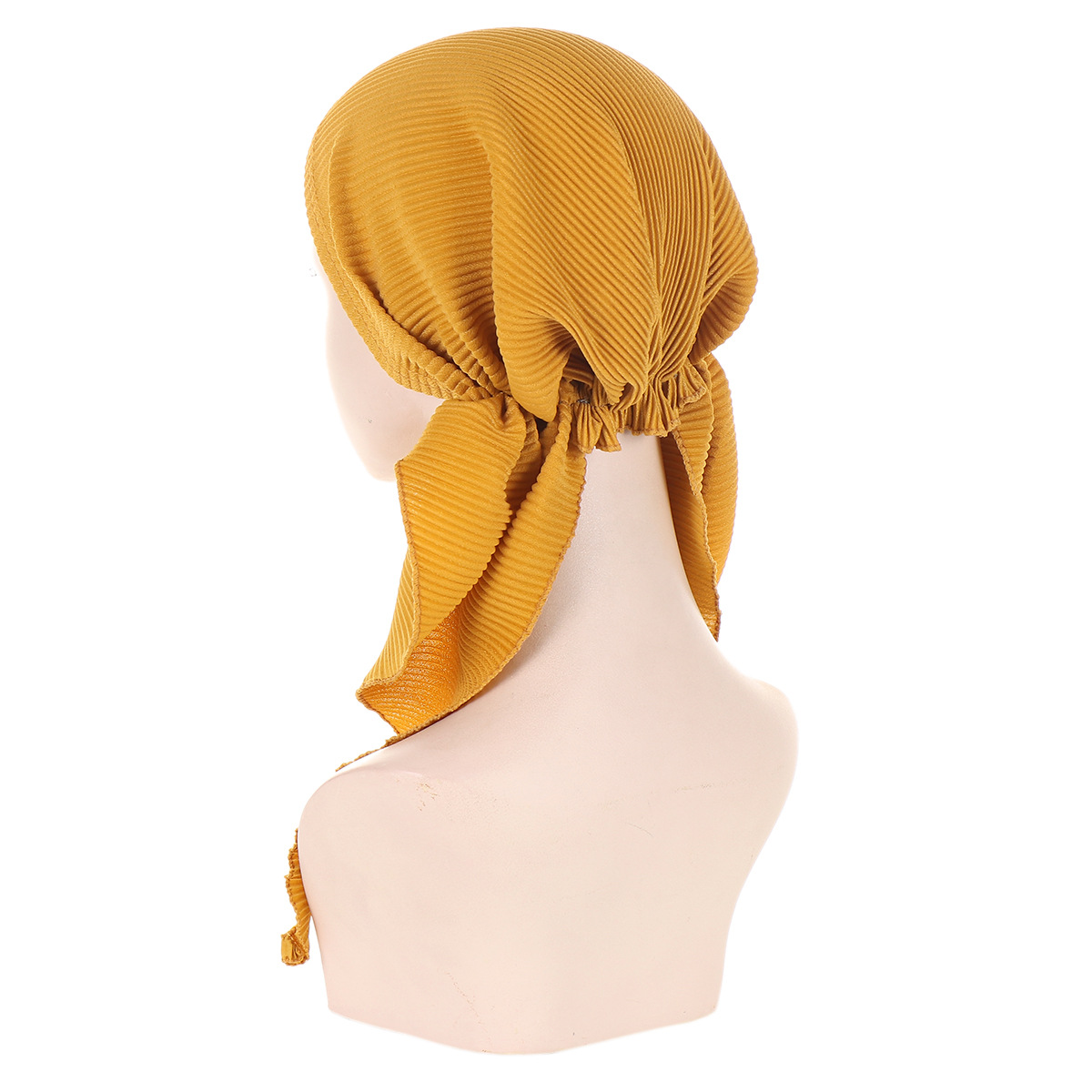 cappello musulmano a turbante con cappello curvo finale da donna in tinta unita in stock_voghion.com