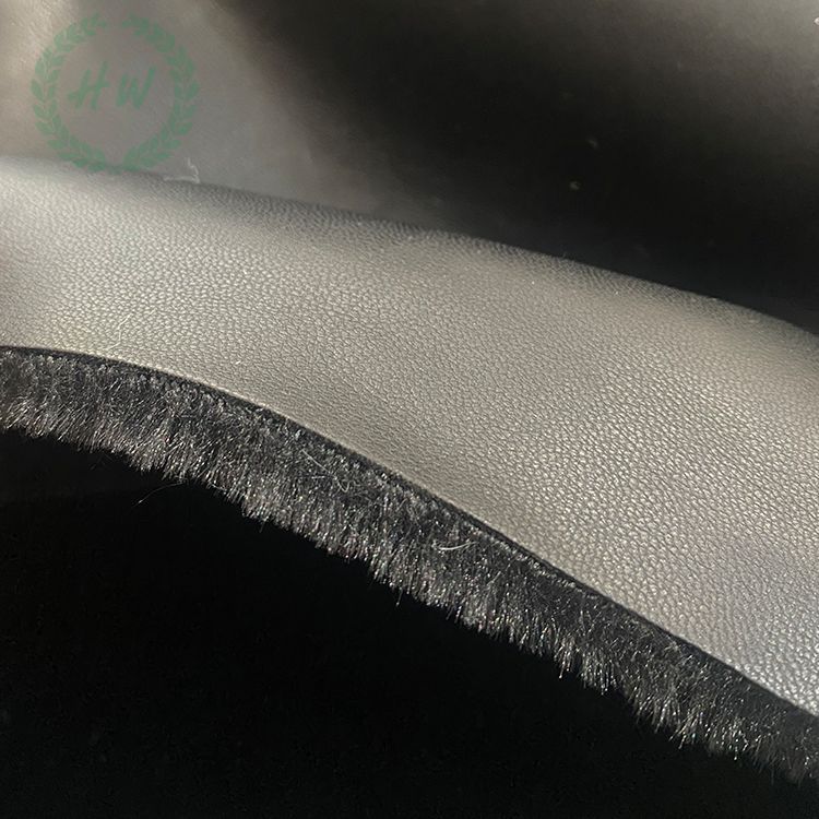 PU皮革复合大兔毛900克，一批起订，服装秋冬保暖皮毛一体面料