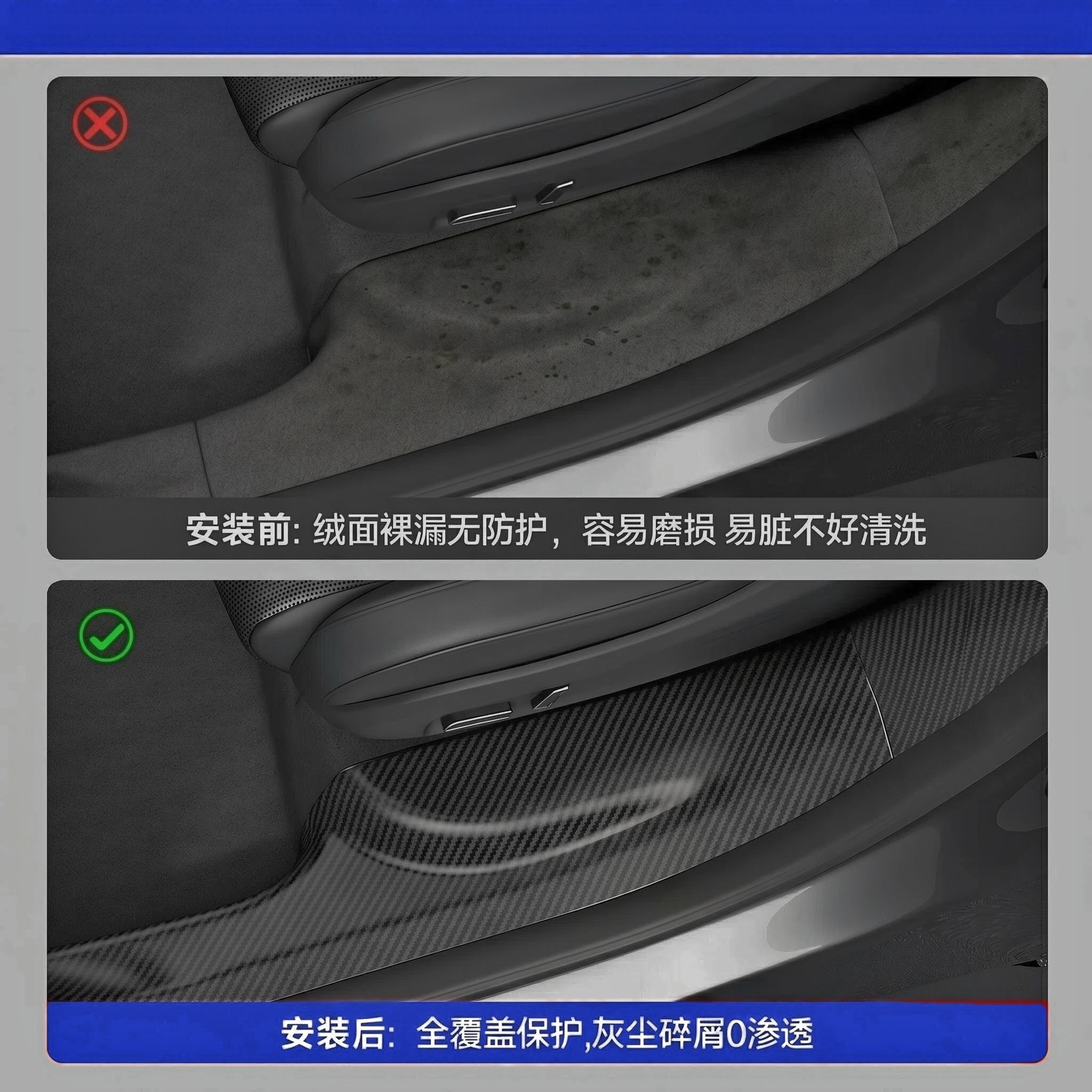 Suitable for Tesla Model Yl Six-Seater Built-In Threshold Strip Welcome Pedal Cross-Border New Product Tpe Interior Accessories