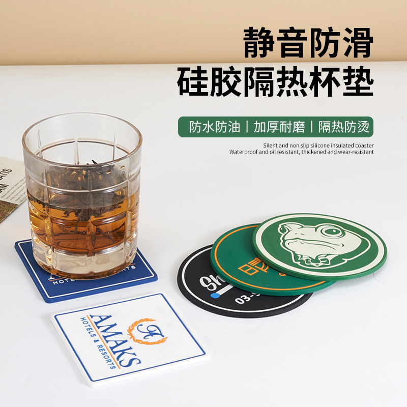 Fábrica directa personalizada PVC goma suave taza esterilla impresa en color taza esterilla bar taza esterilla aislante personalizada