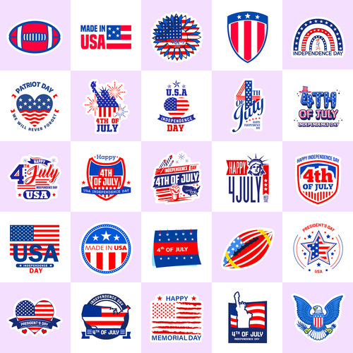 50 American Flag Independence Day Sticker, Amazon USA Flag Election Personality Doodle Sticker