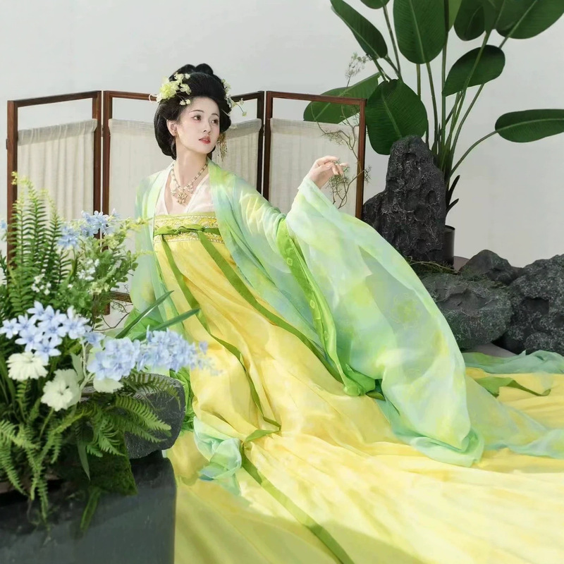 【Flowing Light Dream】Original Hanfu Qi Xiong Tang-Style Restored Broken Skirt with Printed Large-Sleeved Shirt, New Embroidered Hanfu for Women