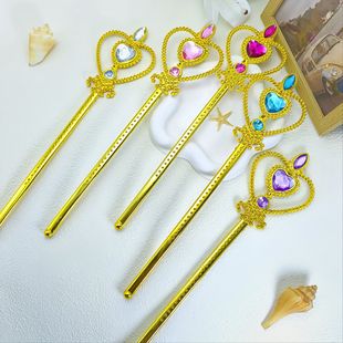 Children's Golden Magic Wand Princess Fairy Wand Frozen Same Style Hand Decoration Prom Performance Holiday Dress up Ready in Stock