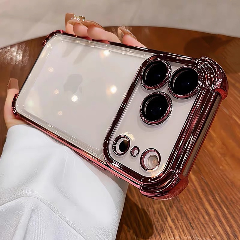 适用苹果17手机壳四角防摔气囊 iPhone 17 Pro电镀保护套厂家直销