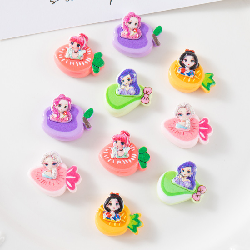 Directo de fábrica de dibujos animados Aisha princesa fruta resina accesorios DIY crema pegamento teléfono caso horquilla pelo material de cuerda