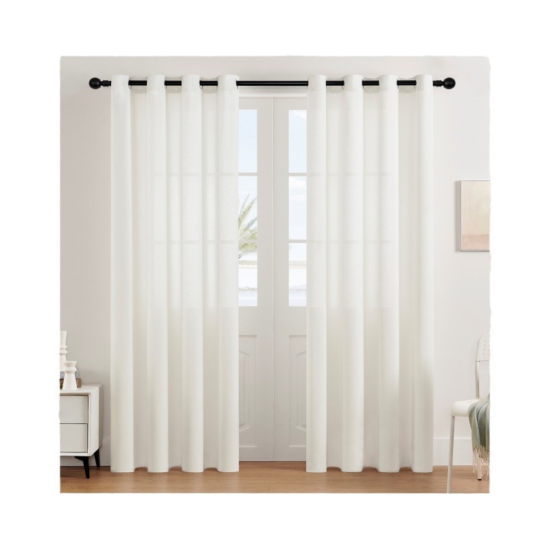 Comercio exterior arco iris lino sólido cortinas dormitorio sala de estar balcón Amazon cortinas fabricantes al por mayor