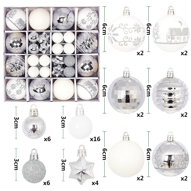 Juego de Esferas Navideñas Decorativas de Plástico para Navidades