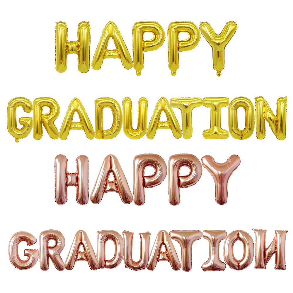 16-inch happy graduation foil balloon set for school opening and graduation party decoration and arrangement