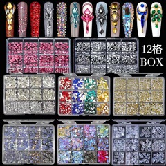国境を越えたネイルアート12格のドリルケース美甲ドリル平底異形ドリル爪水ドリルアクセサリーセット卸売り