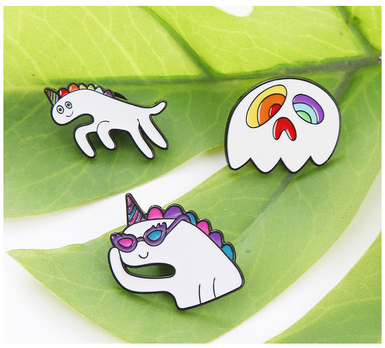 Cartoon Style Unicorn Ghost Alloy Enamel Women's Brooches display picture 2