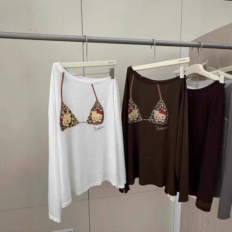 Korean Dongdaemun 2026 Summer Fashionable Letter Print One-Shoulder Short-Sleeve T-Shirt for Women, Loose Stylish Off-Shoulder Top