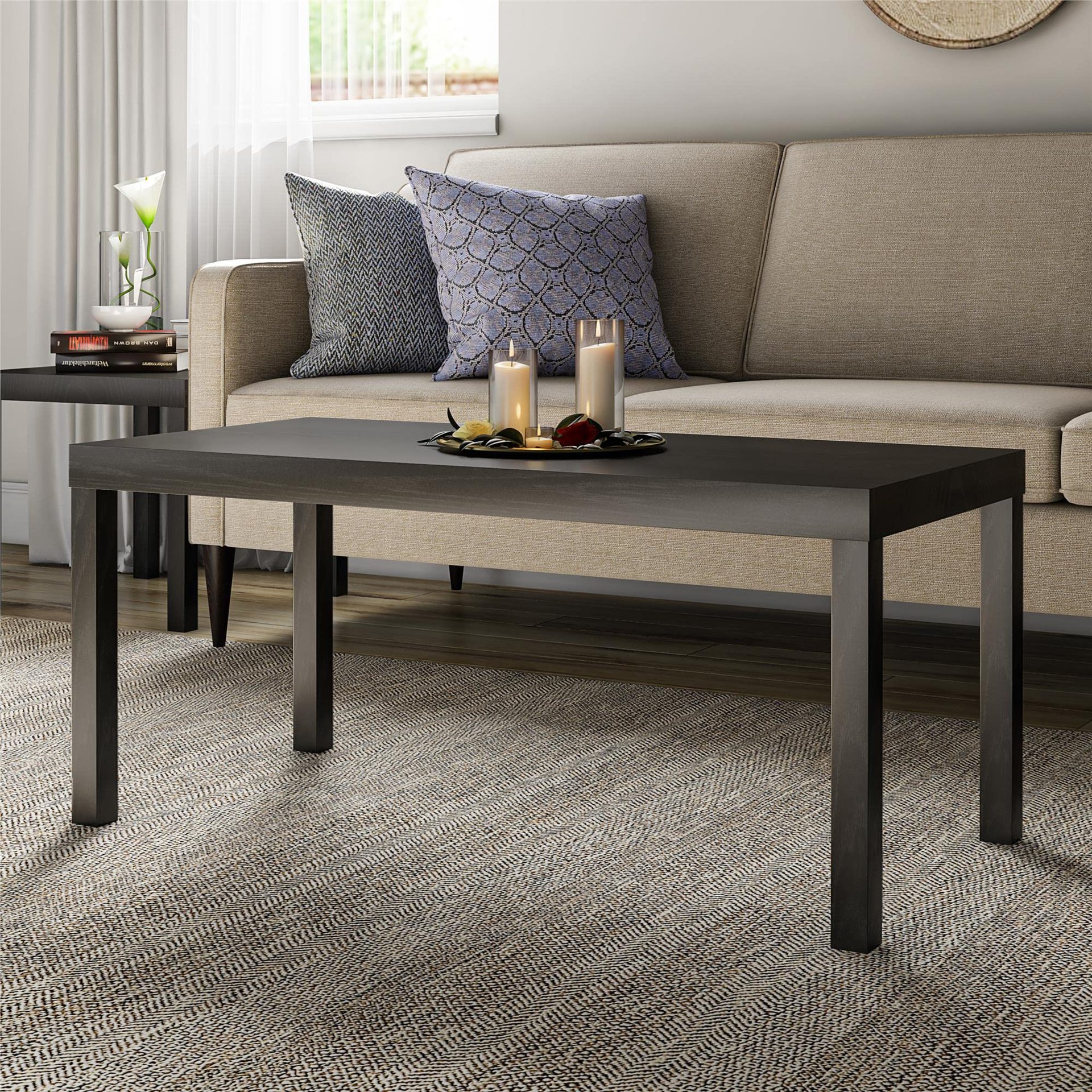 Mesa de café de exportación de mesa de té de lujo ligera sala de estar de alta sensación mesa de café minimalista mesa de té de madera maciza doméstica