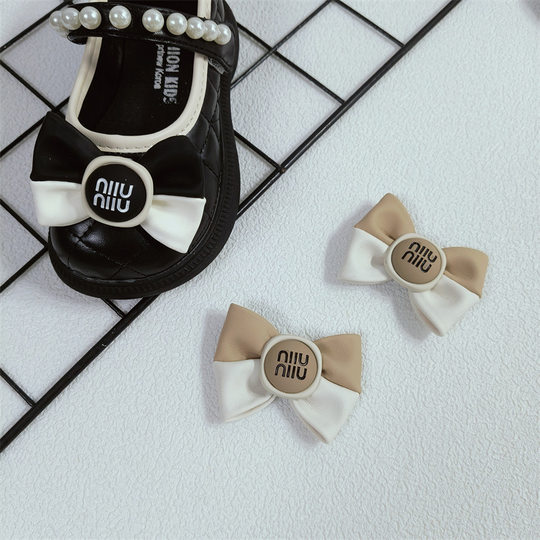 Two-color Leather Flower Shoes Decorative Bow Children's Cute Shoes Flower Decorative Accessories Shoe Buckle Girls Princess Shoes Jewelry