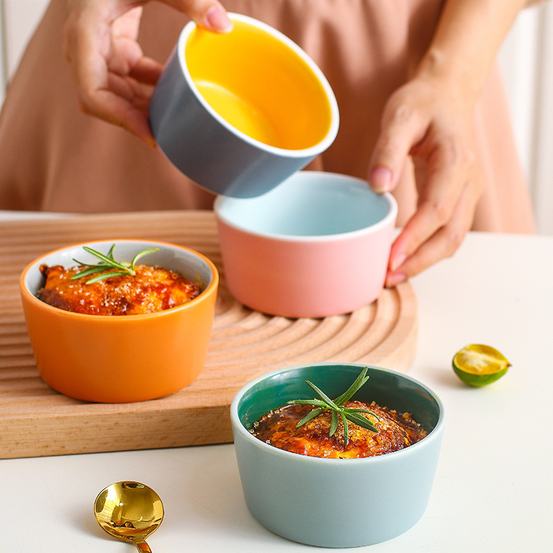 Nordic Matte Ceramic Shuffler Pudding Bowl Air Fryer Baking Bowl Simple Household Steamed Egg Dessert Bowl Nordic Matte Ceramic Shuffler Pudding Bowl Air Fryer Baking Bowl Simple Household Steamed Egg Dessert Bowl