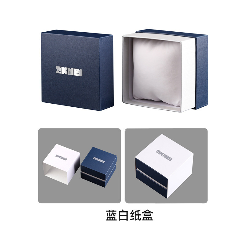Reloj de pulsera masculino general, reloj de cuarzo, caja de embalaje en inglés con reloj de pulsera, no entrega