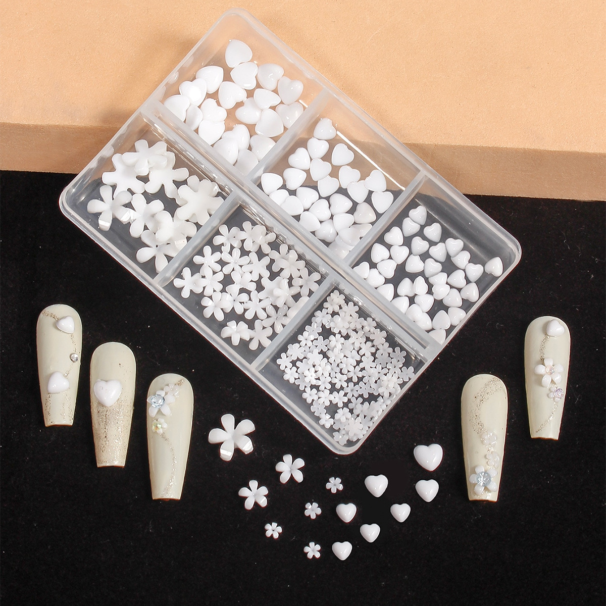 Cruz-frontera popular remache de uñas joyería no se desvanece mezclado 6-rejilla de metal largo hueco estrella Luna decoración de uñas