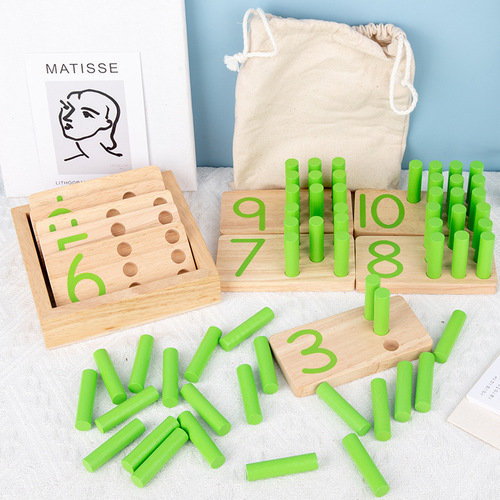 Montessori math building blocks enlightenment stick number number learning matching wooden teaching aids 3-6 years old kindergarten early education