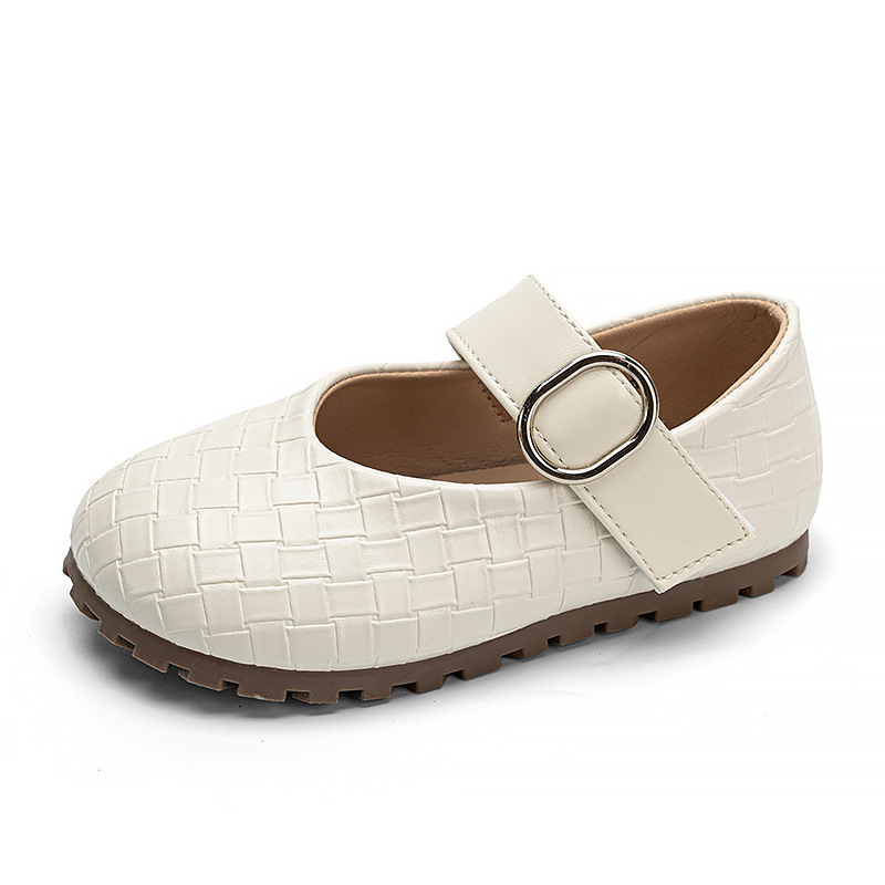Zapatos de cuero de niñas 2026 primavera nuevos zapatos casuales blancos para niños zapatos de princesa de tejer para niños zapatos marizhen image 6