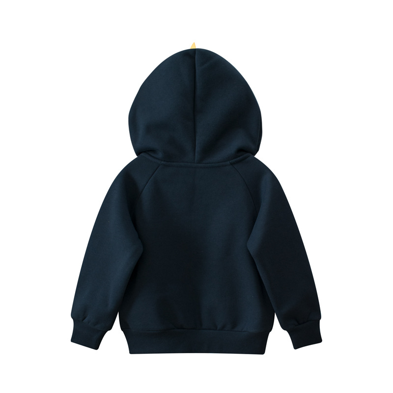27 Niños marca de ropa para niños Otoño e Invierno suéter de abrigo para niños con Capucha forrada de lana dinosaurio bebé ropa para niños entrega de una sola pieza