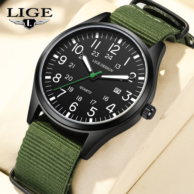 Cross-Border New Fashion Simple Casual Sports Watch Men's Large Dial Quartz Watch Luminous Calendar Waterproof Watch