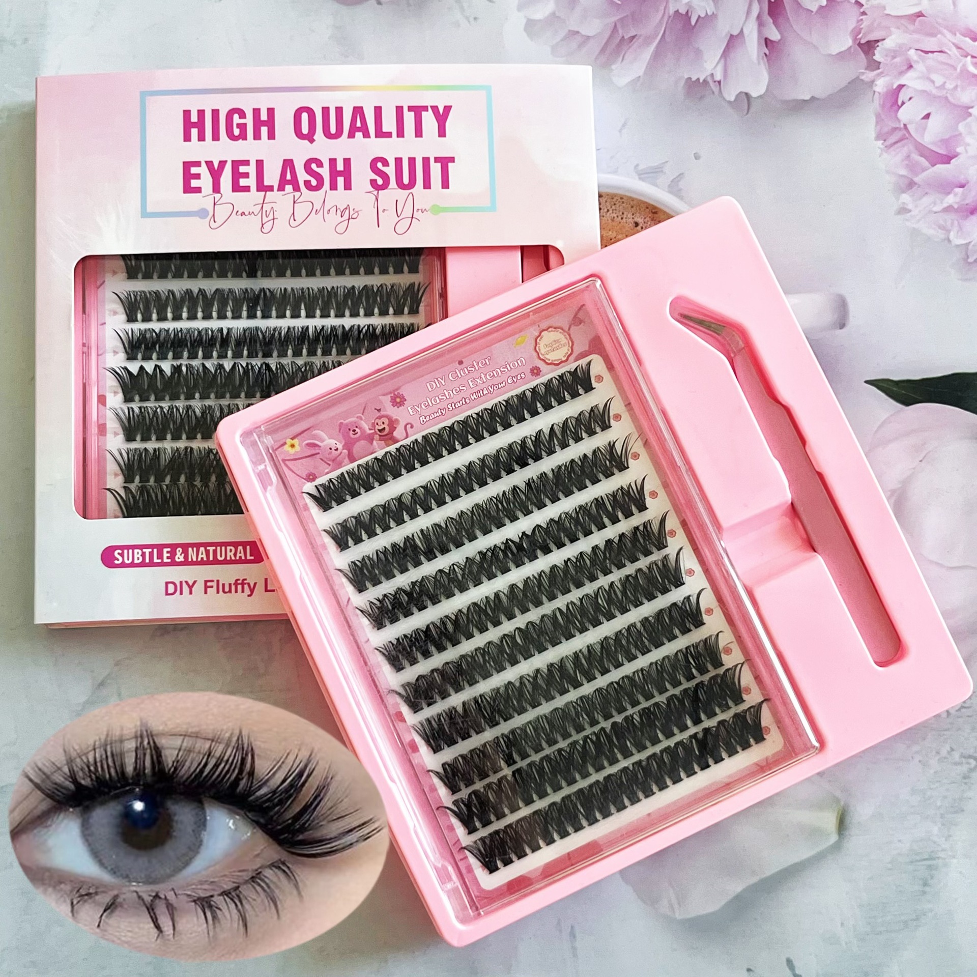 Transfronterizas pestañas falsas 30 - 100D comercio exterior caja de pestañas gruesas con pinzas de pegamento conjunto de pestañas falsas