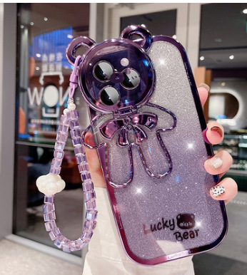 Pulsera de nube púrpura mariposa púrpura solapa oso ynj