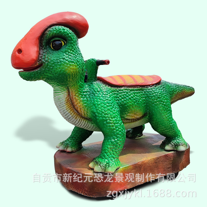 Dinosauro eléctrico coche de batería modelo de dinosaurio ciclismo simulado equipo de atracción interactivo para padres e hijos