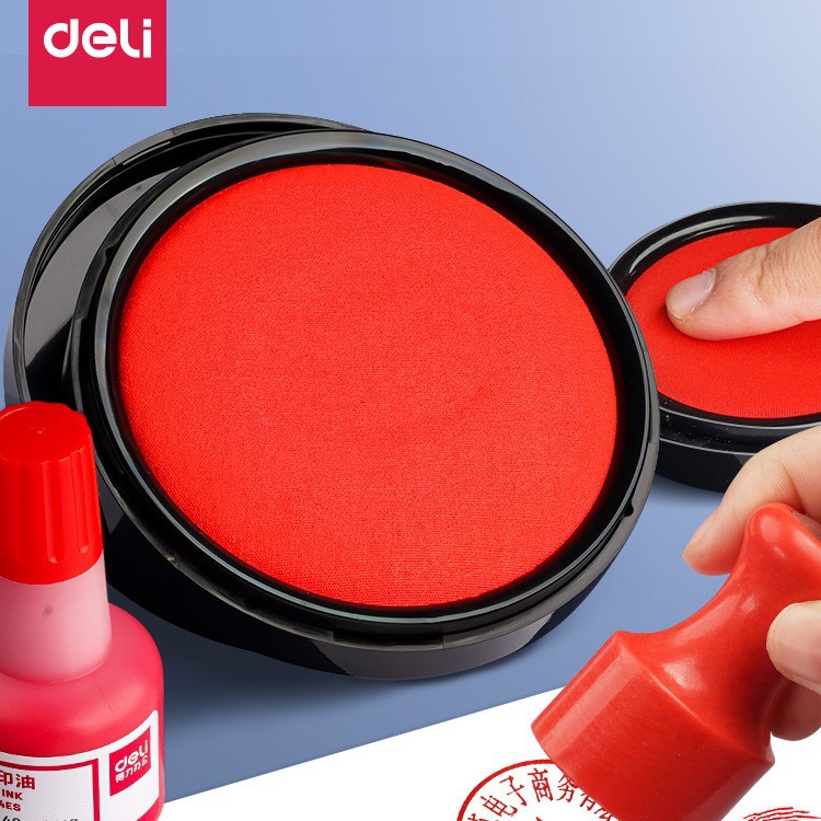 Powerful red financial Indonesian box seal stamp fast-drying ink pad quick-dry round seal ink office supplies portable