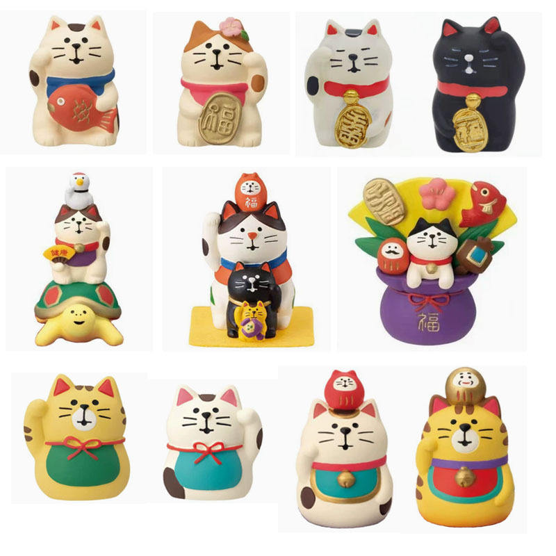 日式新年招财猫招福吉祥物桌面摆件车载创意可爱装饰小礼物