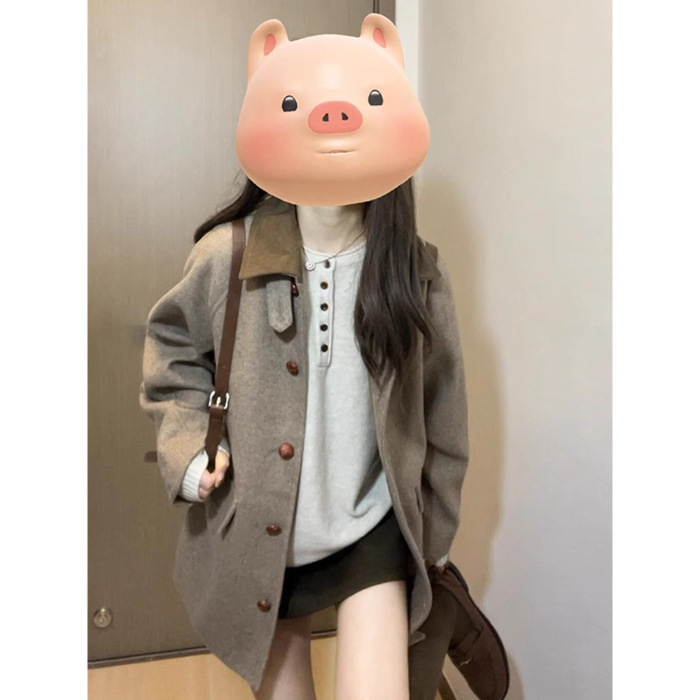 小个子韩系毛呢短款大衣女冬季2025新款爆款高级感加厚外套超好看|undefined