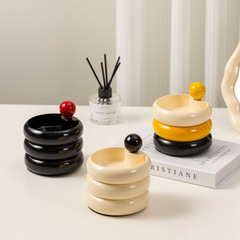 Fresh style multi-color metal handle jewelry storage box multi-layer rotatable bedroom cloakroom jewelry cosmetics box