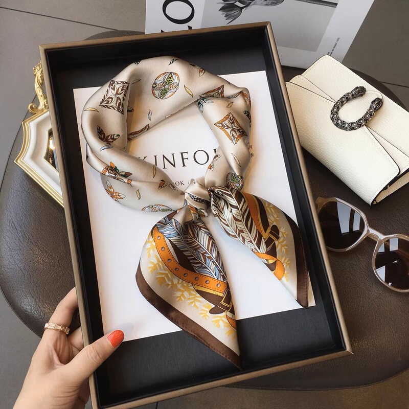 Spring new 70 small square scarf scarves letters printed scarves ladies new professional scarf satin scarf wholesale