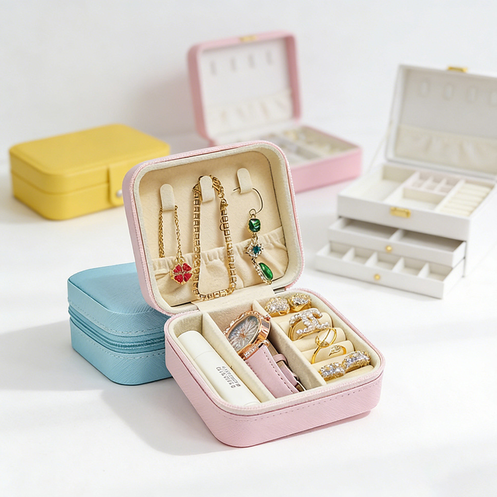便携式首饰盒欧式公主小旅行韩国手饰品首饰包耳环戒指小收纳盒女