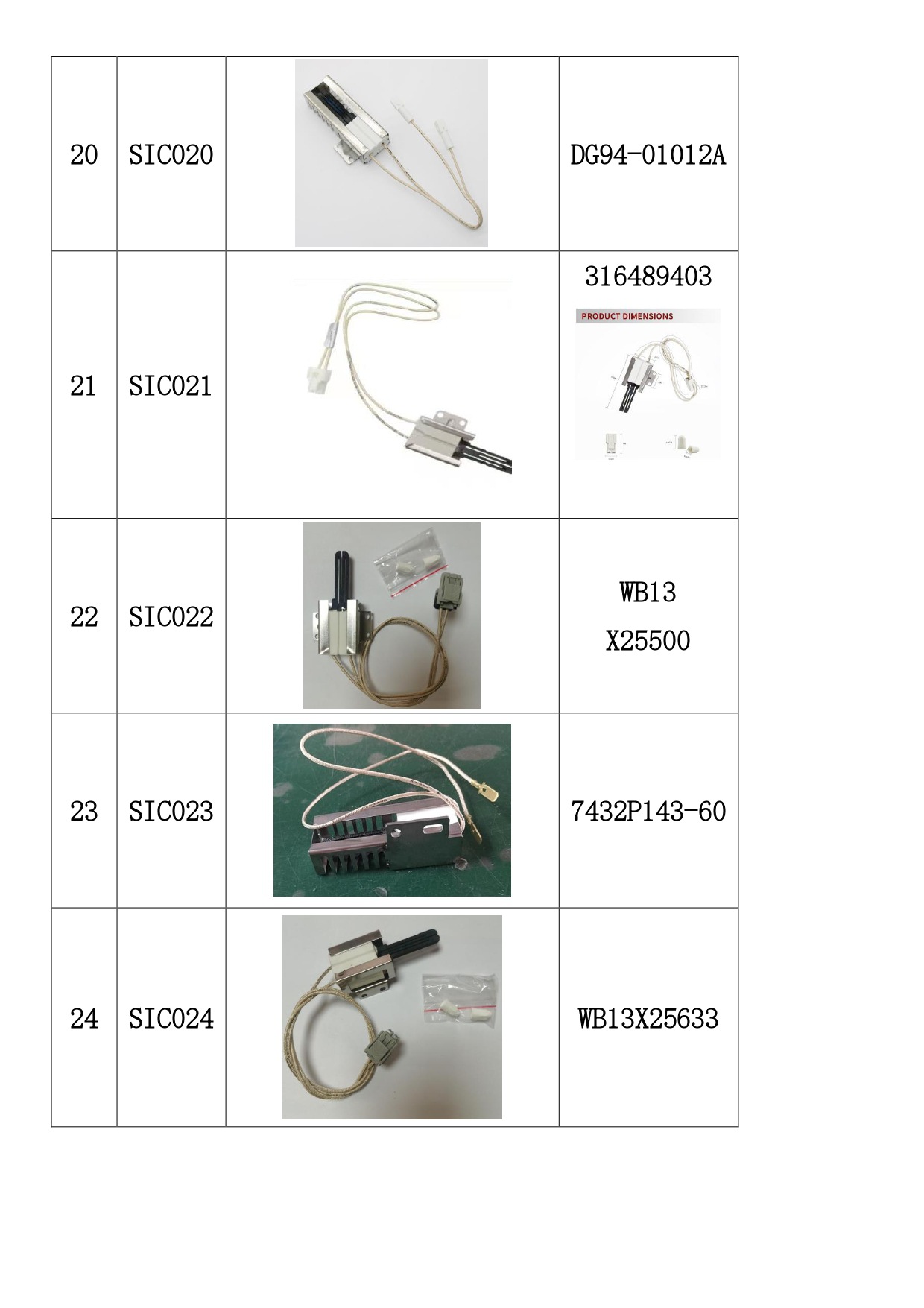 碳化硅点火器图片与型号 2025.04.25 - 副本 (1